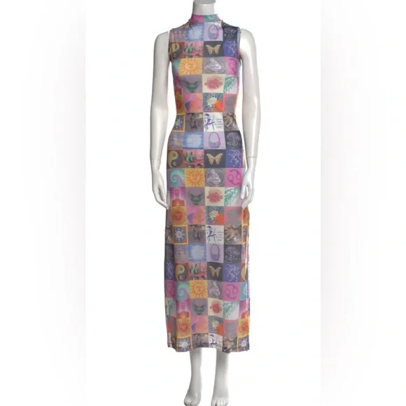 Coperni Blotter Print Mesh Maxi Dress, small - Picture 3 of 7